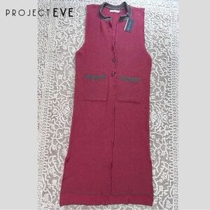 NWT Project Eve Knit Duster Cadigan Vest